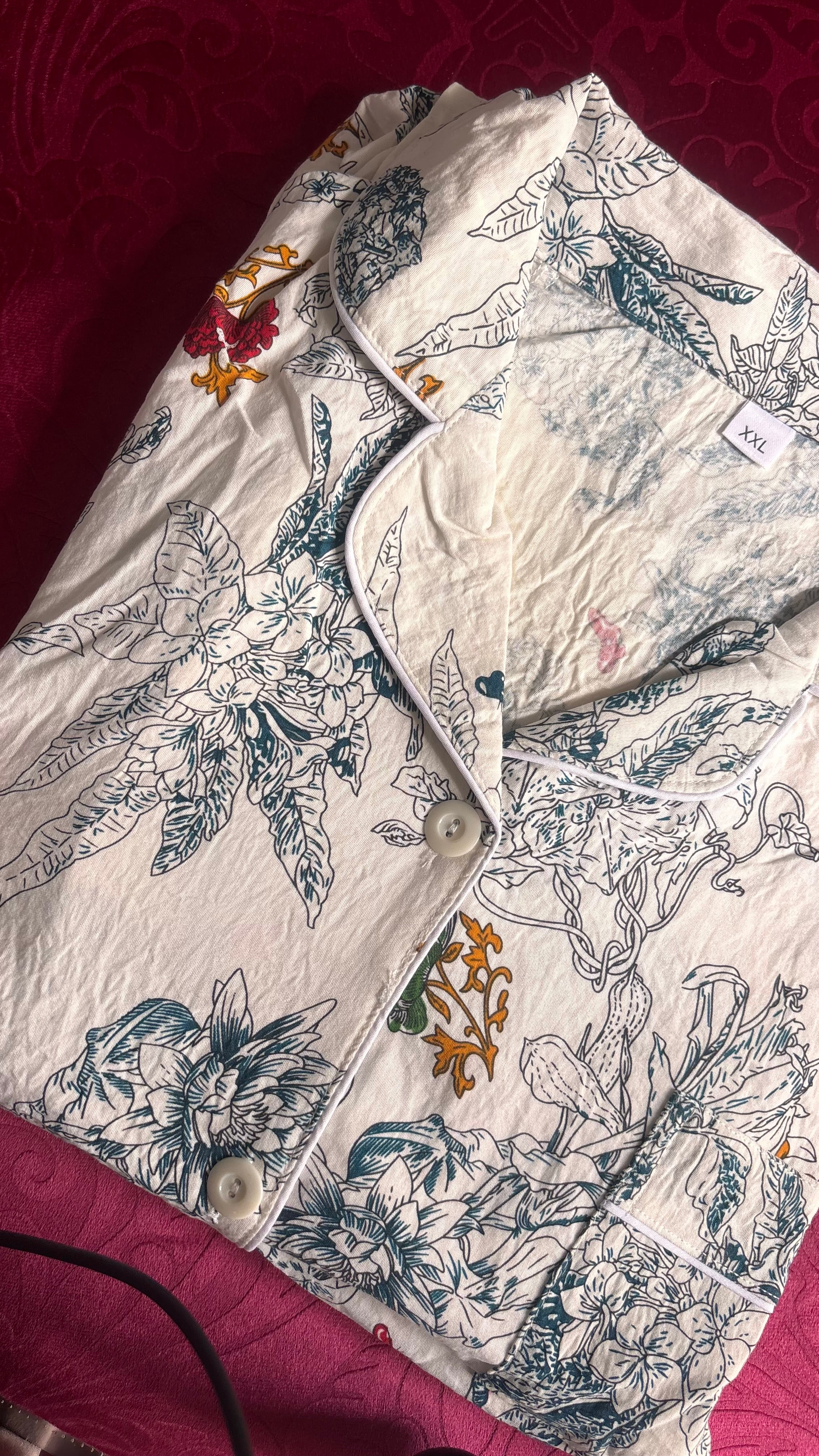 White-blue floral set
